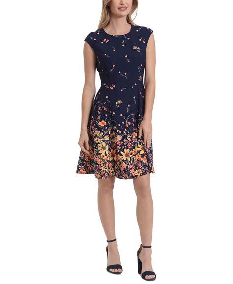 london times fit and flare dress